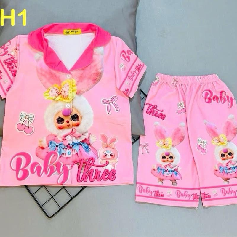  MÃ A89 mẫu pizama quần  ngố cho bé gái từ 12kg đến 42ký chất thun lạnh co giãn bốn chiều 