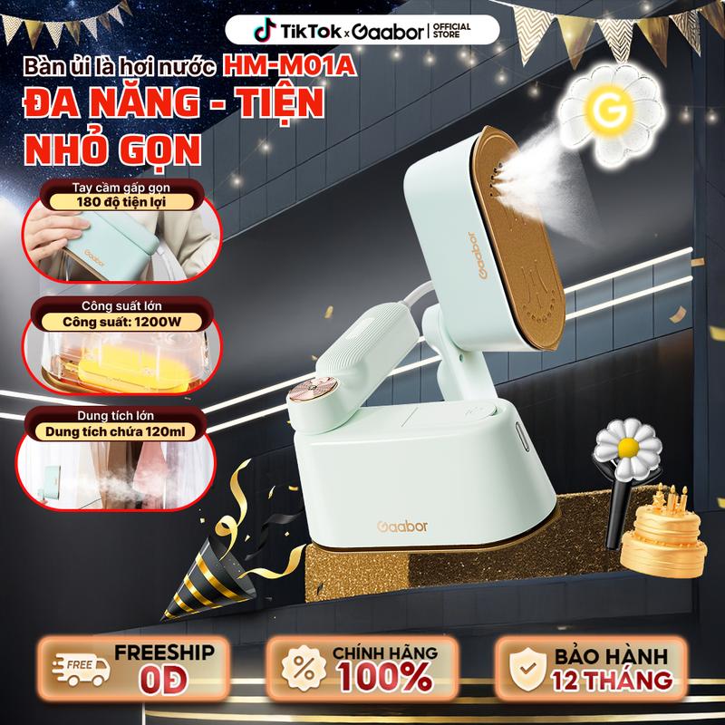 Gaabor x KOL | Bàn là hơi ủi hơi nước Gaabor HM-M01A 2 trong 1 cầm tay mini công suất 1200W 2 chế độ ủi nước và khô Ủi Quần Áo Là Quần Áo cầmtay bàn ủi hơi nước loại eu máy là hơi Vietnam Loại EU Clothes Steamers frico steamer