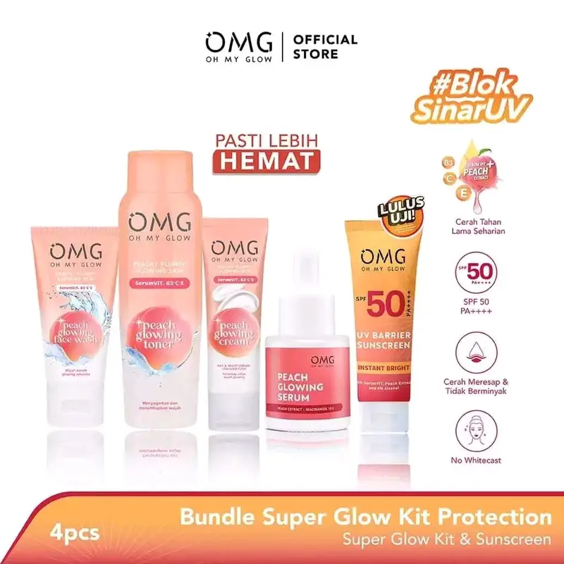 OMG oh my glow paket lengkap skincare perawatan kulit Moisturizer Membersihkan Mencerahkan Muka 2