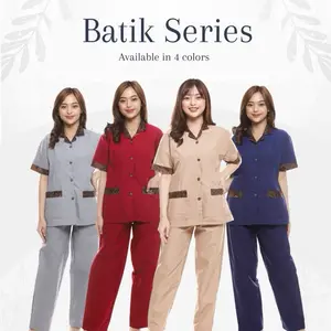 [SANDRINA] Baju seragam suster, baby sitter Wanita kombinasi batik