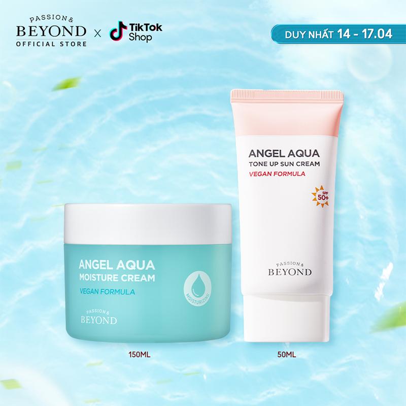 [Beyond Official] Combo BEYOND Angel Aqua Kem dưỡng ẩm Moisture Cream 150 + Kem Nâng Tone TONE-UP SUN CREAM 50ml Skincare Toner