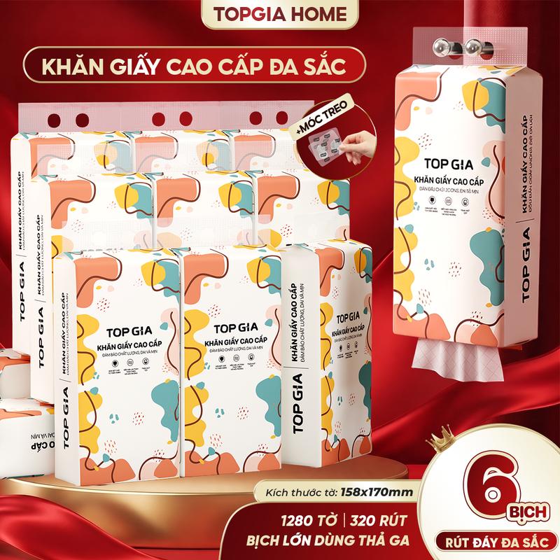 Giấy Vệ Sinh Treo Tường Top Gia 1280 Tờ 4 Lớp Khăn Giấy Cao Cấp Tiện Lợi th