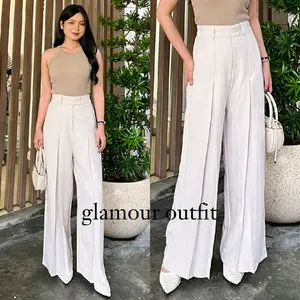 Moly Pants - Highwaist Celana Wanita Trousers  Celana Casual Wanita Polos