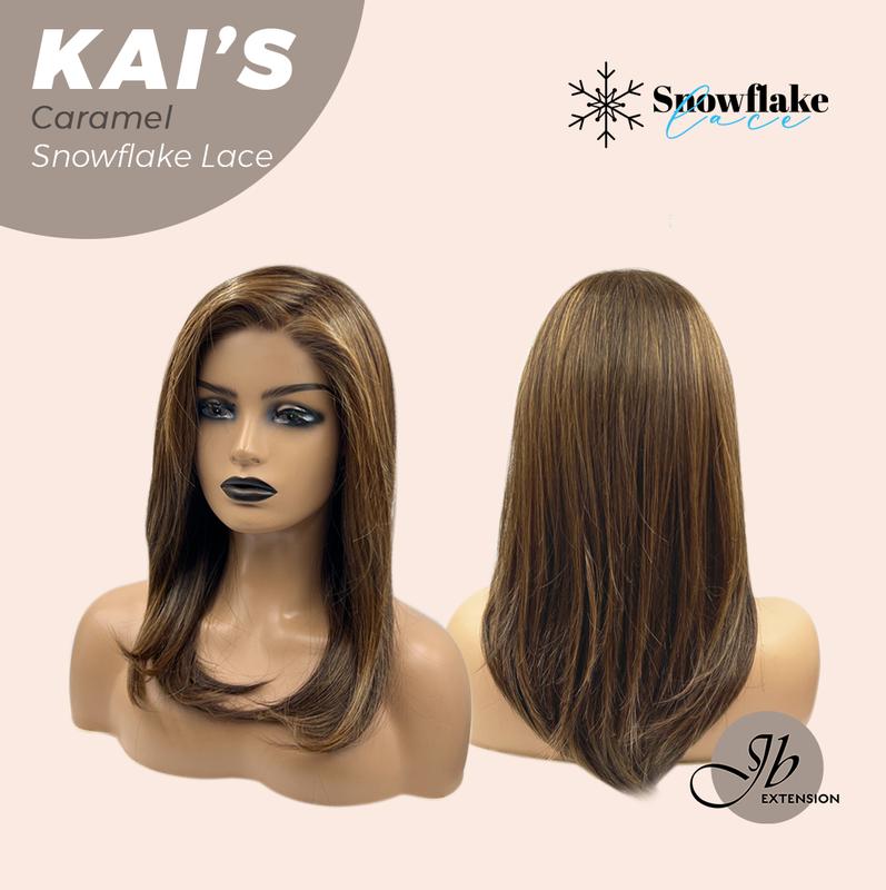 JBEXTENSION【UK】18 Inches Mix Blonde Pre-Cut Snowflake Lace Frontlace Glueless Wig KAI'S【PERMATEASE】 7