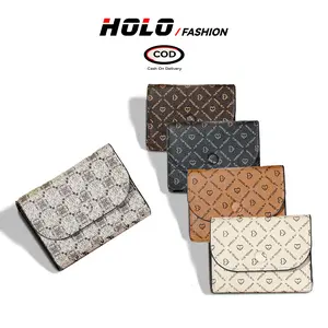 HOLO Dompet Wanita Retro Fashionable PU Kapasitas Besar Mudah Untuk Dibawa Dompet Pria