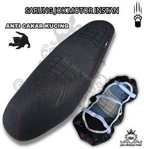 Sarung Jok Motor Anti Cakar Kucing  Motif Tanduk Prima INstan Langsung Pasang untuk semua Motor