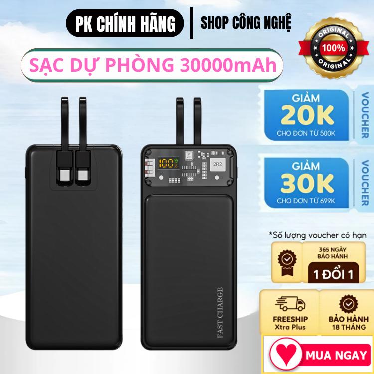 Sạc Dự Phòng 30000mah HB Sạc Nhanh 120W Cho Mọi Dòng Điện Thoại , Màn Hình Hiển Thị LED