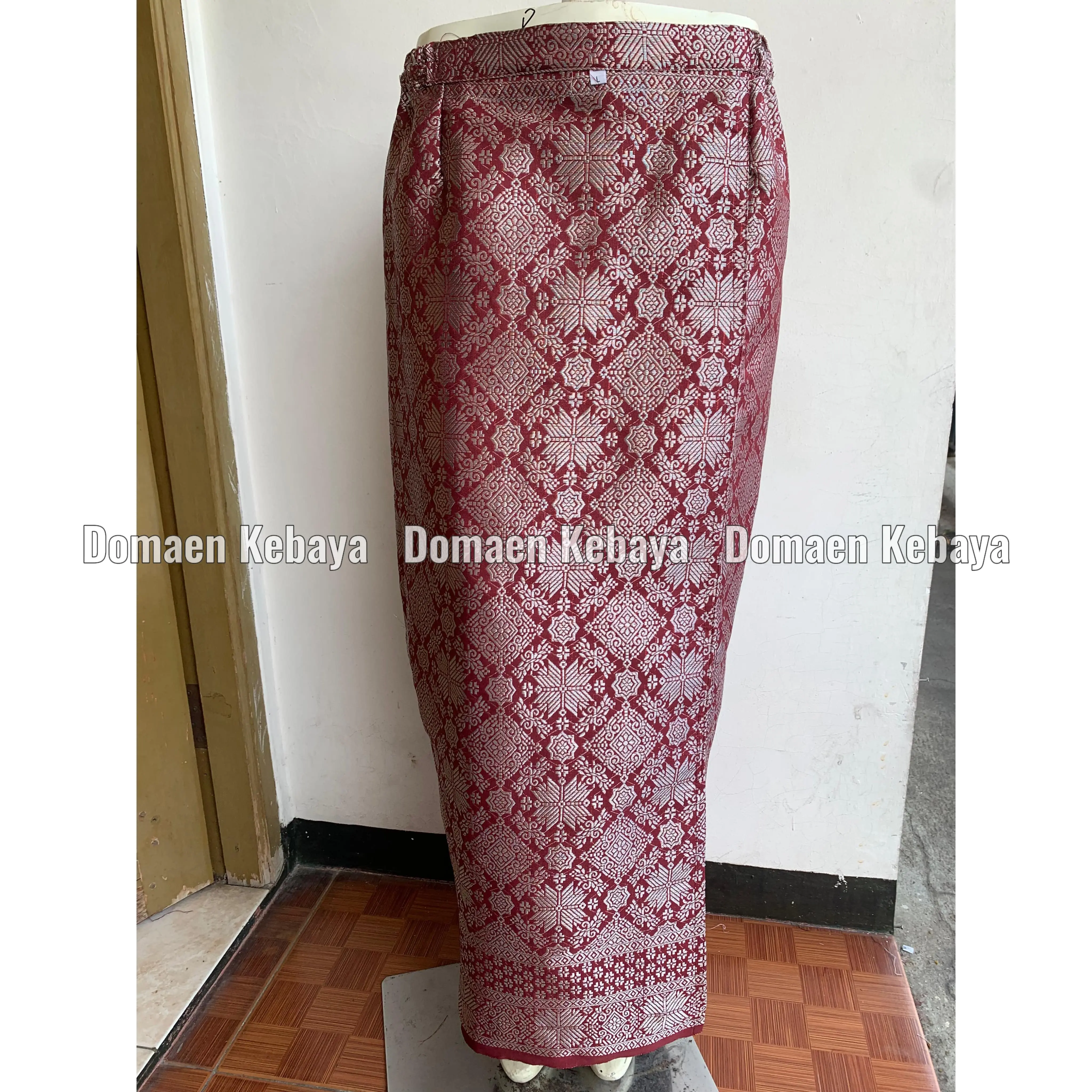 Rok Songket Span Kebaya / Rok Songket Instant Jadi / Rok Wanita Motif Pinggang Karet