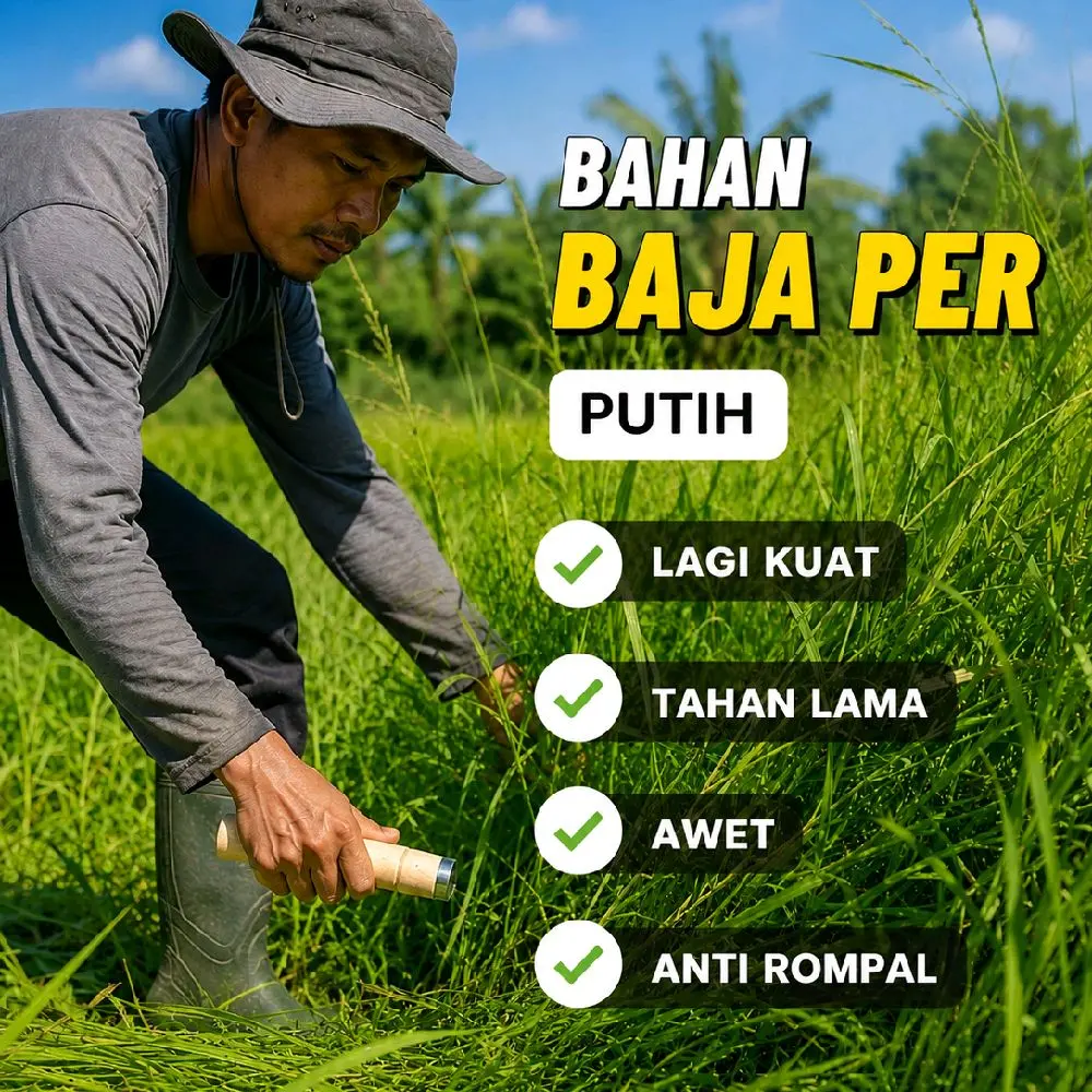 Sabit Berkebun Baja Per Putih Kokoh Awet Harian alat potong rumput manual awet