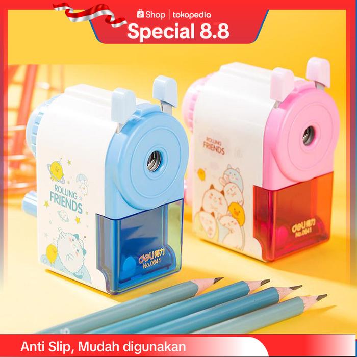 Gambar [SPECIAL 8.8] Deli Pencil Sharpener / Rautan Pensil Auto-feed Motif Kartun Simple dan Lucu E0641S (Warna dikirim Random) dari Deli.Indonesia Kab. Tangerang Tokopedia