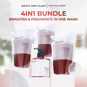 Grace and Glow Refill Bundle Brightening Body Wash Pouch | Sabun Mandi Cair Mencerahkan, Melembapkan & Membersihkan Kulit | Niacinamide + Glutathione untuk Kulit Cerah, Lembut, Terawat dan Wangi