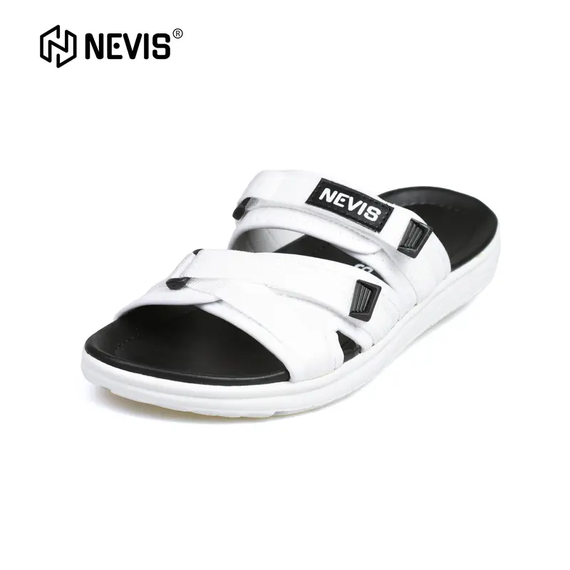 NEVIS Sandal Pria Slop Slip On Slide Vortiz Hitam / Putih Sendal Jepit 5
