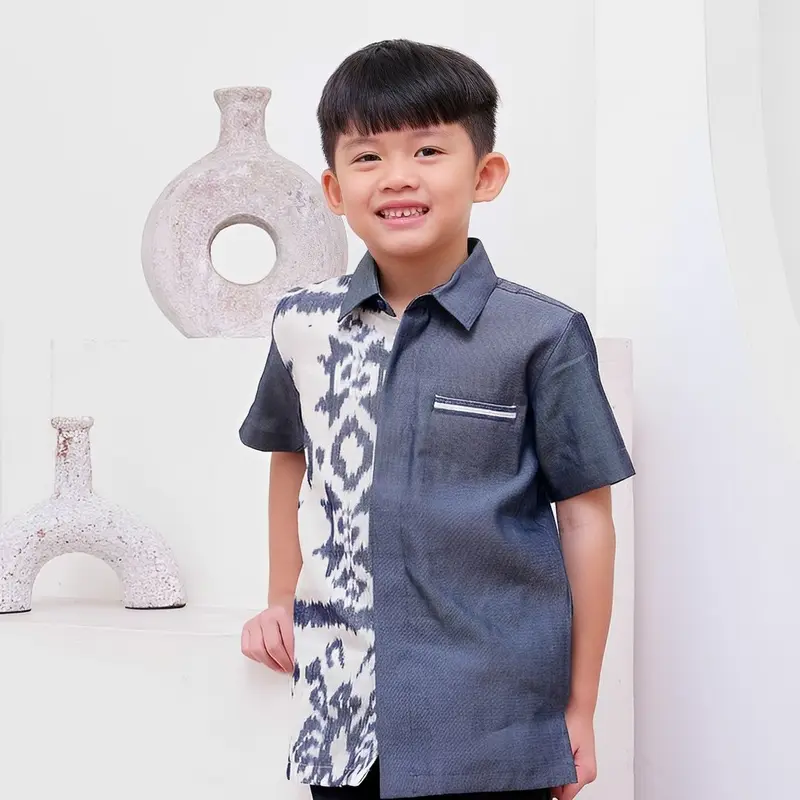Kemeja dan dress tenun blangket motif jaranan baju couple familly keluarga Batik Atasan Wanita Sarimbit Kondangan 3