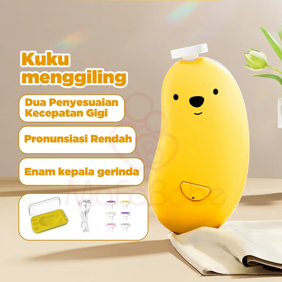 MaFaBabe 6 In 1 Gunting kuku bayi elektrik grinding baby nail trimmer Manicure pedicure set bayi
