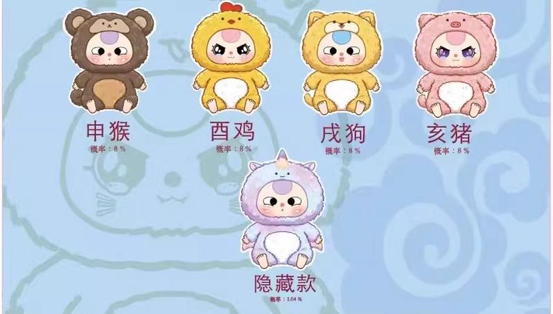 Product Introduction of baby three 12 con giáp, cho người yêu, túi mù, hộp mù, bb3, búp bê nhồi bông, baby three toy, baby three blind box, gấu bông, baby three 12 con giáp, baby three gấu bông cực rẻ,con hổ, treo túi, mắt galaxy, mặt người, secret. gấu  bông baby  three 2
