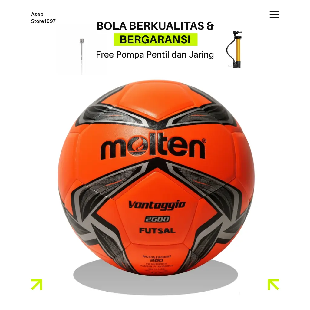 Bola Futsal Molten Vantaggio 2600 Size 4 Ball Press Mesin Free Pompa Ball Outdoor
