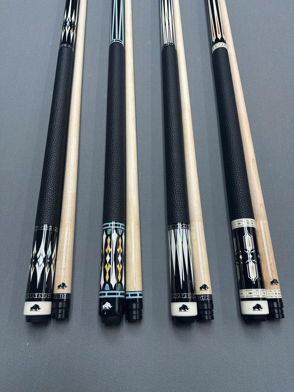 Combo Cơ bida Rhino ngọn mộc RC23 Series tay cầm bọc da - Combo cơ bida cá nhân. Tặng bao da găng tay lơ. Sport