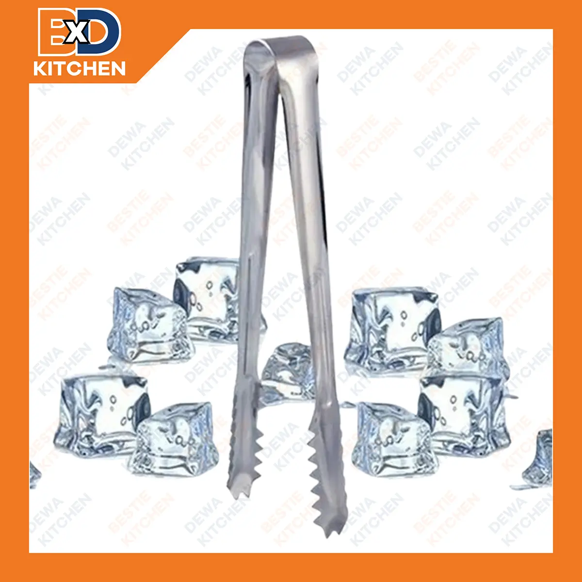 Ice Tong Capit Es Batu Pencapit Kecil Salad Gula Batu Stainless Steel 15 Cm