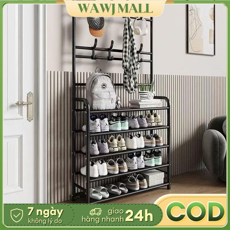 ww giá kệ để giày dép đa năng Kệ Giày Dép 3-4-5 tầng kệ dép có 8 móc tiện ích