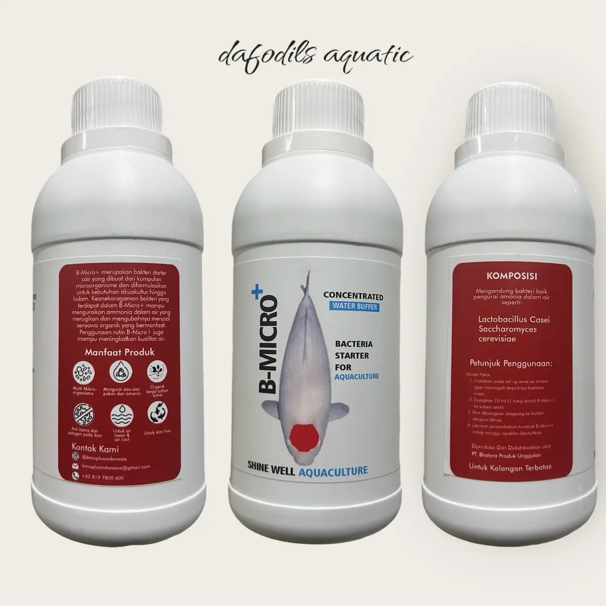 ￼BMIKRO+ 250 ml probiotik bakteri starter kolam koi aquarium aquascape B Mikro obat ijo penjerni haira