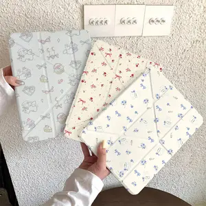 New 3+Y Tablet Case For iPad Air1/2 Gen 5/6-9.7",Air3/Pro-10.5",Air4/Air5  10.9",Air6/Air7 11" ,M2/M3 10th/iPad 11th 2025 ,2020/21/22-Pro 11", Pro11" M4 2024, 20/21/22 Pro12.9" ,2024-Pro13", Cute Cartoon With Pen Slot Cover