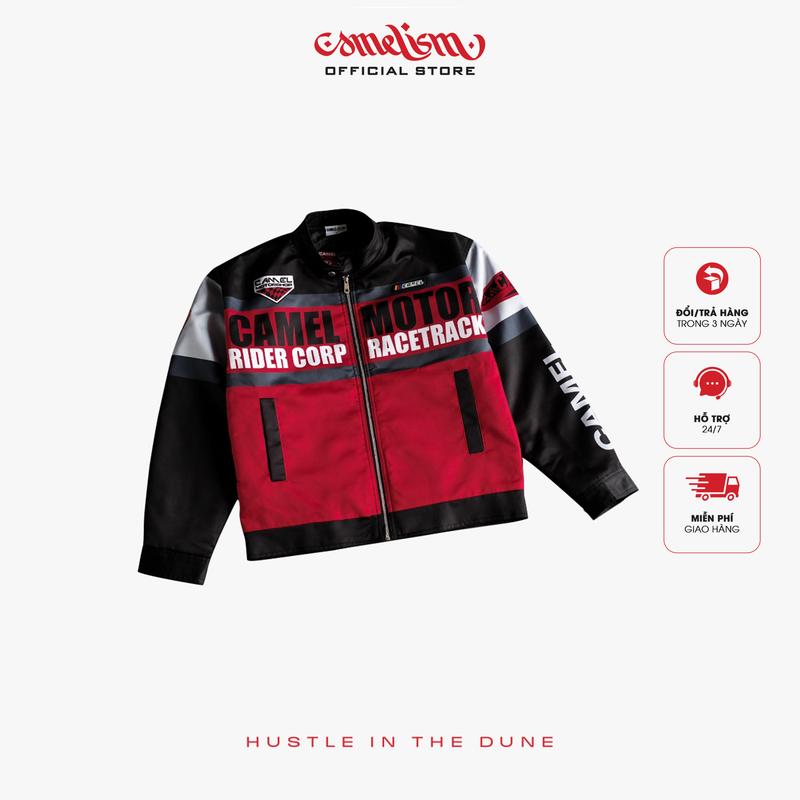 Áo khoác trần bông hai lớp Camel Street Club Ducamel họa tiết in khóa kéo tay cổ tàu unisex nam nữ menswear giữ ấm chắn gió Jacket Cổ Cao áo phao boxy