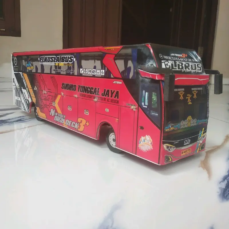 Miniatur Bus Sudiro tunggal Jaya merah remote control+ telolet 3
