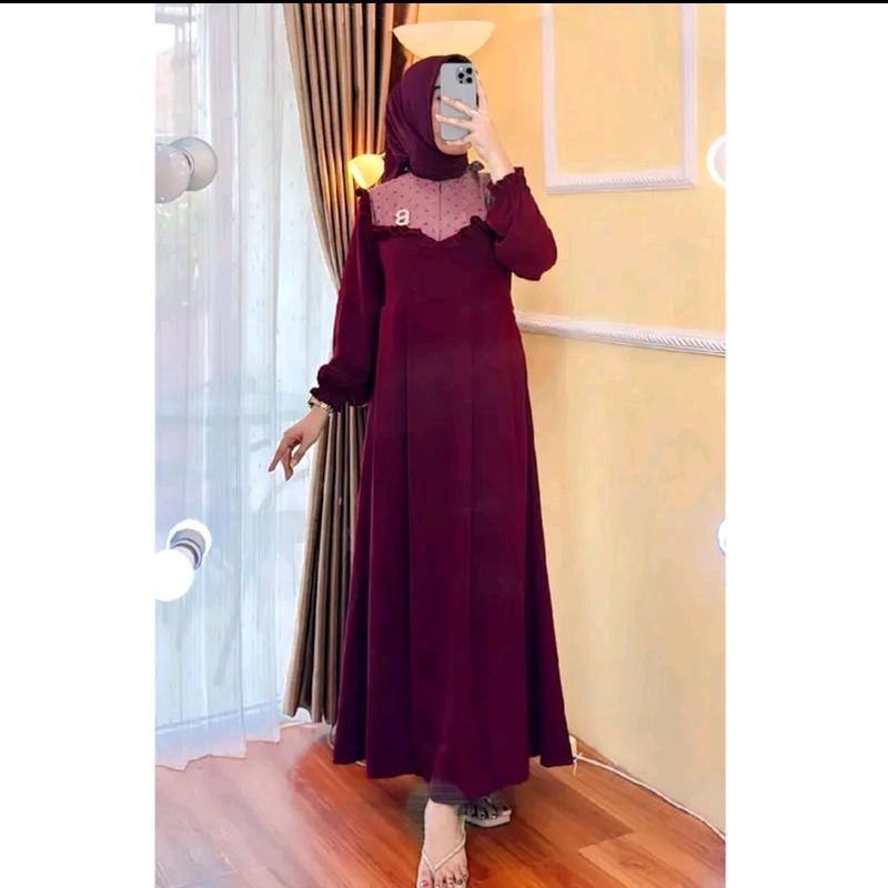RAINA DRESS CRINCLE AIRFLOW PREMIUM RS032 Muslim Crinkle Gamis 0