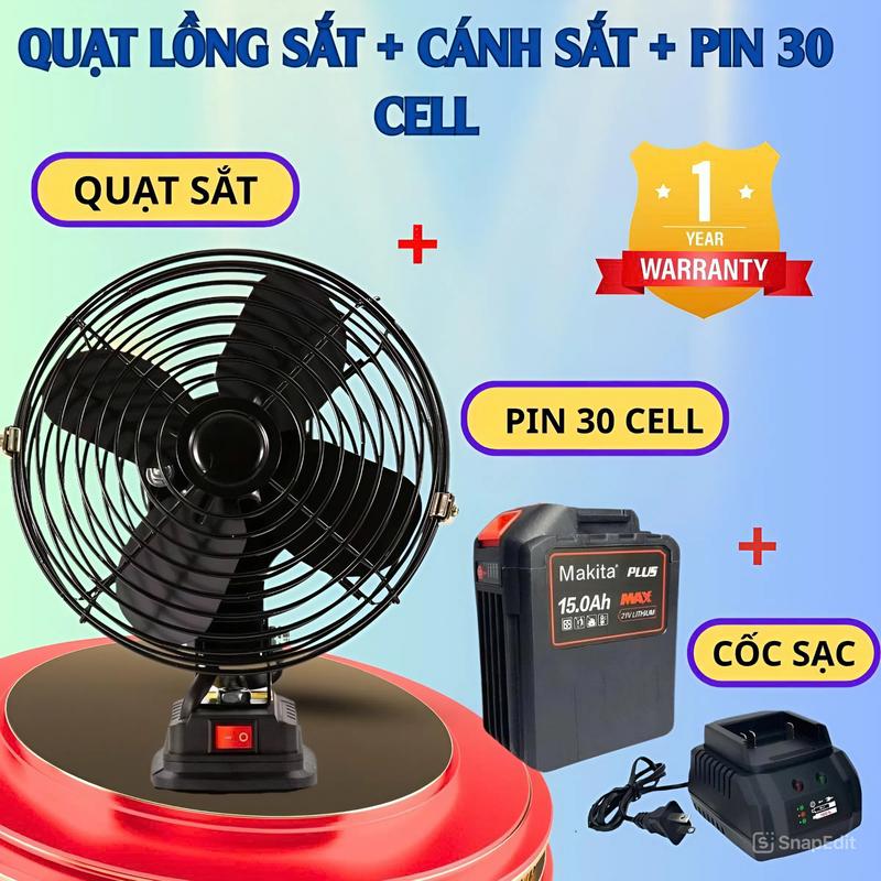 ĐỘC QUYỀN LIVE - QUẠT LỒNG SẮT - CÁNH SẮT - KHÔNG XOAY - PIN 30 CELL Quạt Tích Điện Pin 30 CELL Lồng Sắt Cánh Sắt Pin Trâu Sử Dụng Liên Tục 14 Đến 16 Tiếng - Động Cơ Lõi Đồng Không Chổi Than Phù Hợp Mọi Gia Đình Bảo Hành 1 Năm Lỗi 1 Đổi 1