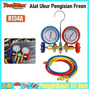 Testing Manifold Double Multi R22 R134 Pengisian AC Mobil 220 / 500 / 800 psi KUALITAS TINGGI Alat Pengukur Tekanan Pengisian Tambah Freon