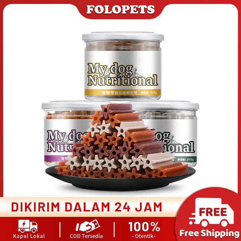 FOLOPETS Dentalstick Anjing 210gr - Pembersih Gigi, Bebas Susu & Ramah Picky Eater! "