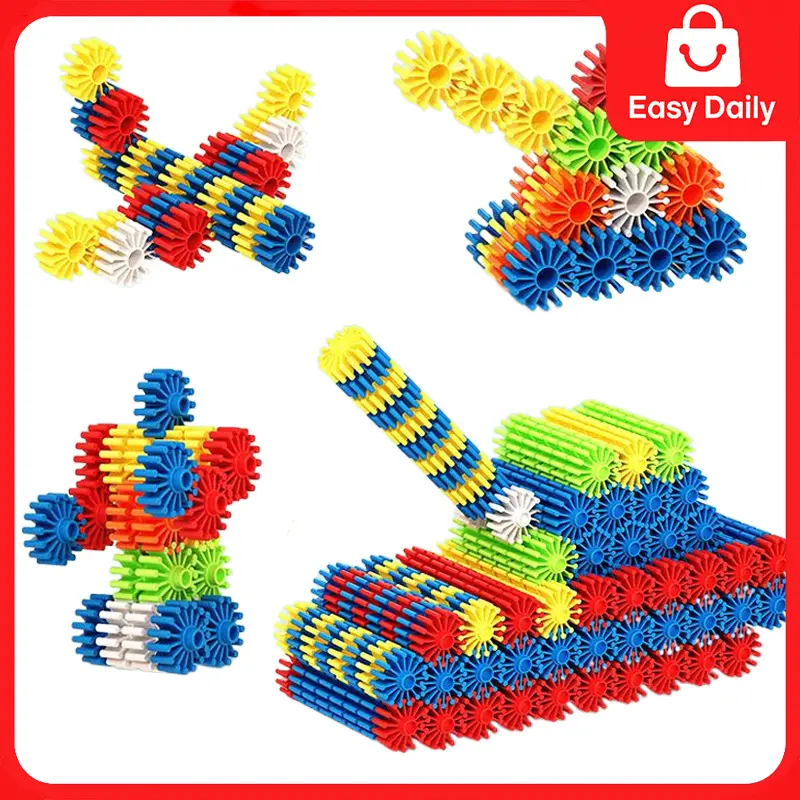 COD 60pcs DIY Gear Puzzle Balok Susun Mainan Edukasi Anak Building Block Gears Puzzle Bricks