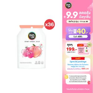 (แพ็ก 36) Sunsu ซันซุ เยลลี่ผสมบุก กลิ่นพีชและลิ้นจี่ ของขวัญ