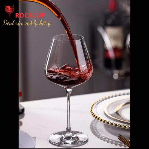  Hộp 6 Ly Rượu Vang Đỏ Dáng Bầu Pha Lê Cao Cấp – Dung Tích 500ml & 650ml | Thiết Kế Sang Trọng Uống Vang Chuẩn Gu 