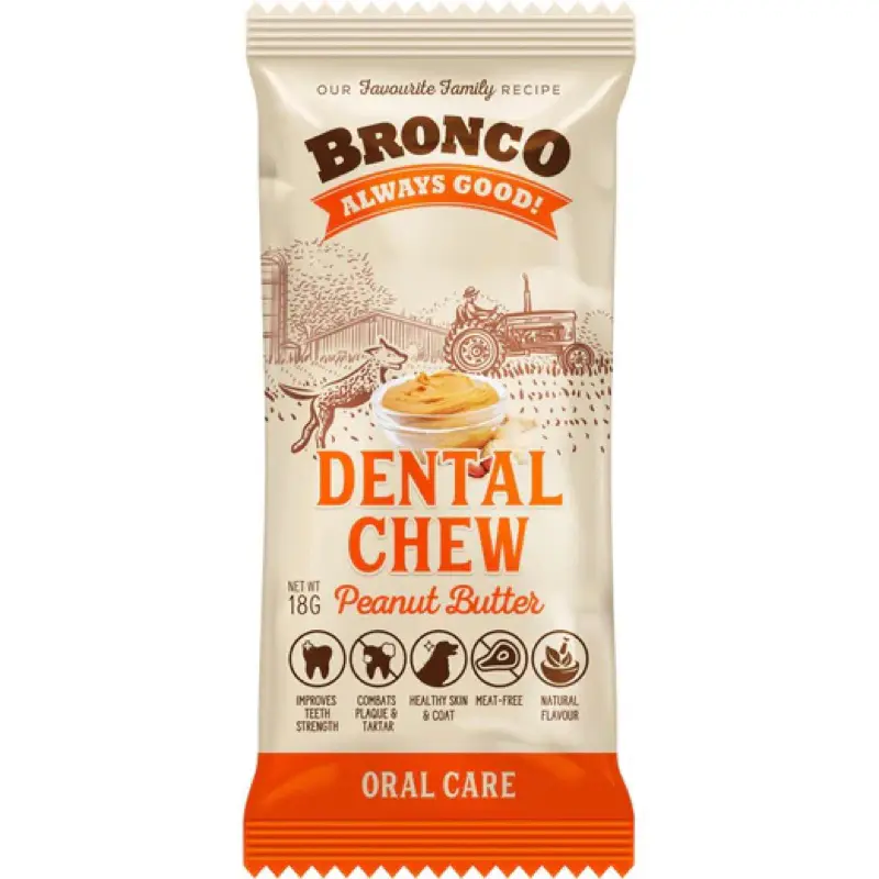 Bronco Dog Dental Chew 18gm ( Bundle Of 10 Chews )
