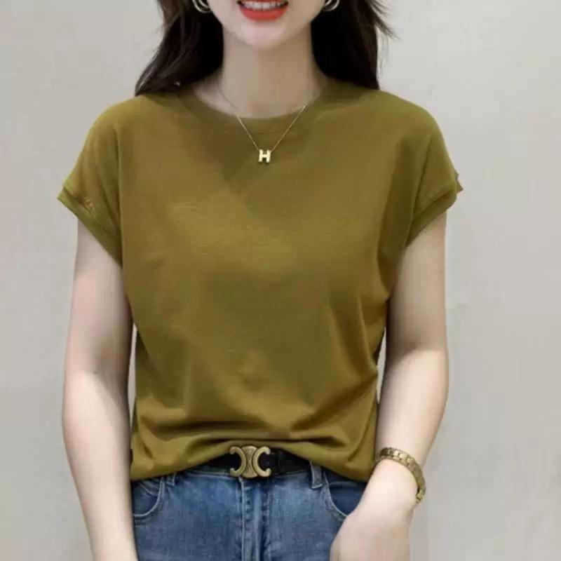 Product Introduction of T-shirt New Summer Ice Silk Loose and Simple T-shirt 3
