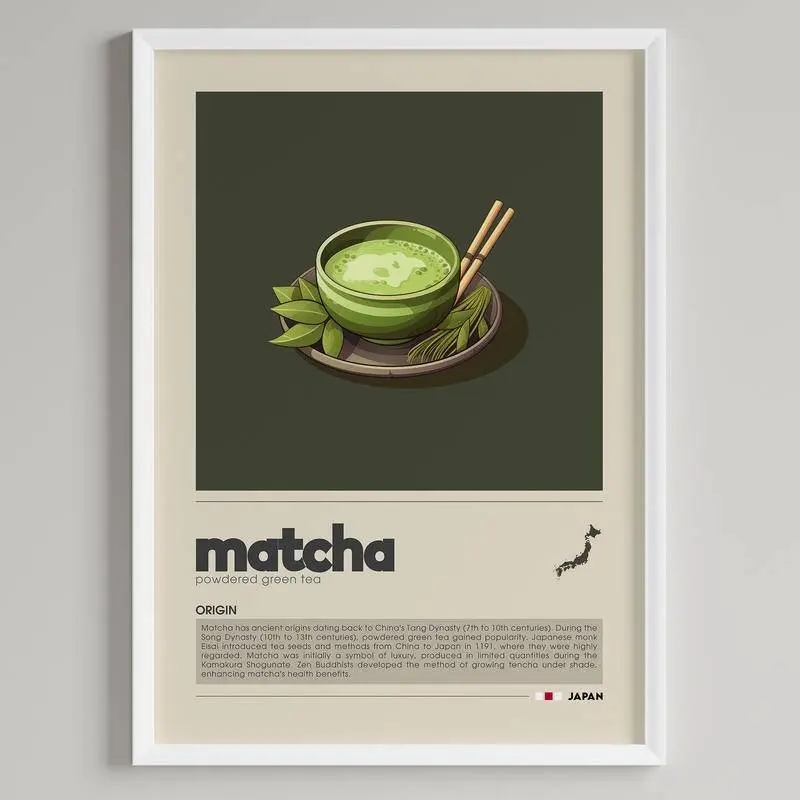 Poster Matcha Art paper Hiasan Dinding Estetik & Modern