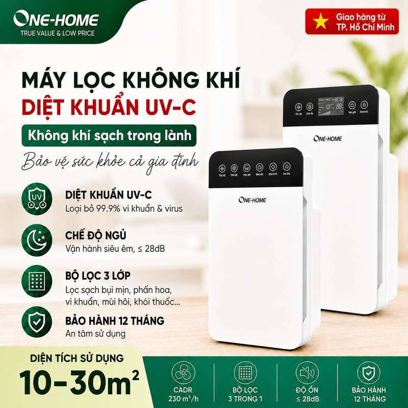 Máy lọc không khí ONE-HOME K2K5 Khử formaldehyde, virus cúm, dị nguyên, chống…
