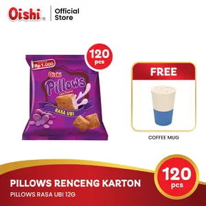 Oishi Pillows Renceng Isi Ubi 1 Karton + Free Coffee Mug