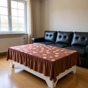 Taplak Meja Rumbai Motif Bunga Tulip ukuran 60x100