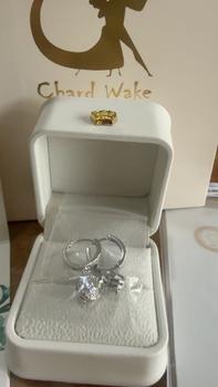 Product Review of 【003Harga telah dibanting, segera di CO】Chard Wake Anting princess round Anting wanita elegan high quality cantik elegan anti Zirconia 1 Carat Sertifikat GRA Kotak Indah   CWE002 from p**s 1