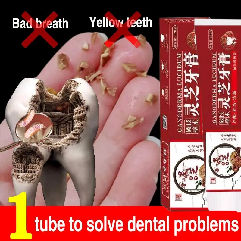Promo ganoderma lucidum+pasta gigi+Penyegar+Mulut+gigi goyang+memperkuat gigi Gusi