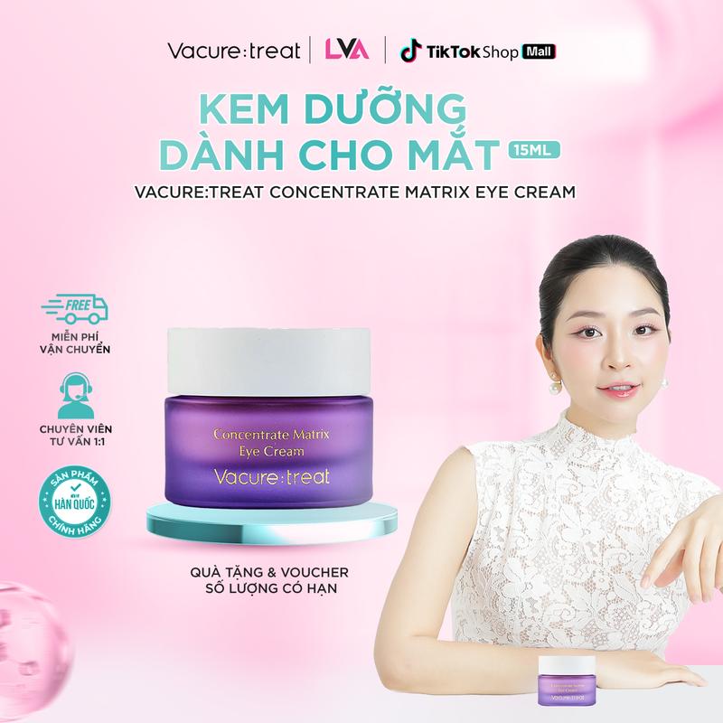 (Tặng 1 kem dưỡng tay) Kem Dưỡng Dành Cho Mắt Vacure:treat Concentrate Matrix Eye Cream Hỗ Trợ Mờ Thâm, Giảm Bọng Mắt 15ml