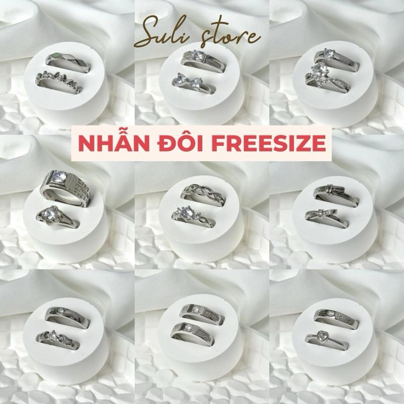 (GIÁ 1 CẶP)Nhẫn đôi nhẫn cặp đôi freesize tự điều chỉnh kích cỡ nam nữ