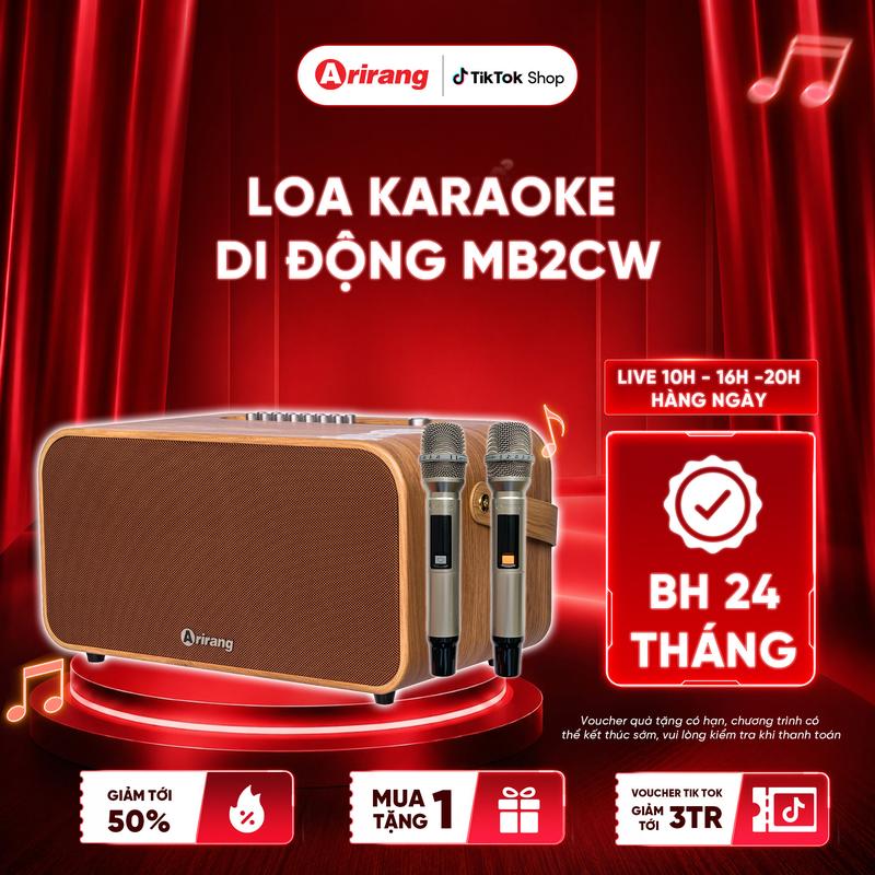 Bộ loa di động Arirang MB2CW màu Nature/Metalic - Công suất PMPO 800W/RMS 200W