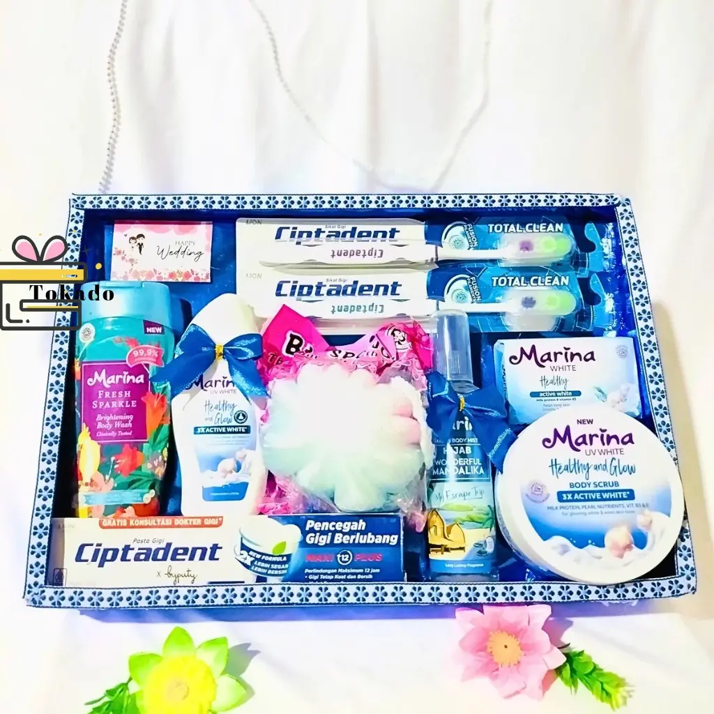 paket seserahan/ hantaran, / kado biru marinaa