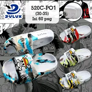 Sandal anak one piece cowok terbaru dulux // sandal one piece anak laki-laki putih loreng