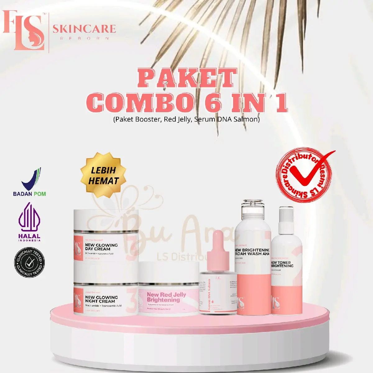 LS SKINCARE PAKET COMBO 6 IN 1 DAPAT 6 PRODUK UNTUK PERAWATAN KULIT WAJAH Kosmetik Mencerahkan