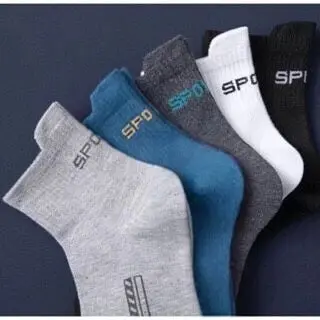 ( sport kuping 3/4 ) 5 pasang kaos kaki olahraga setengah betis pria wanita dewasa 5