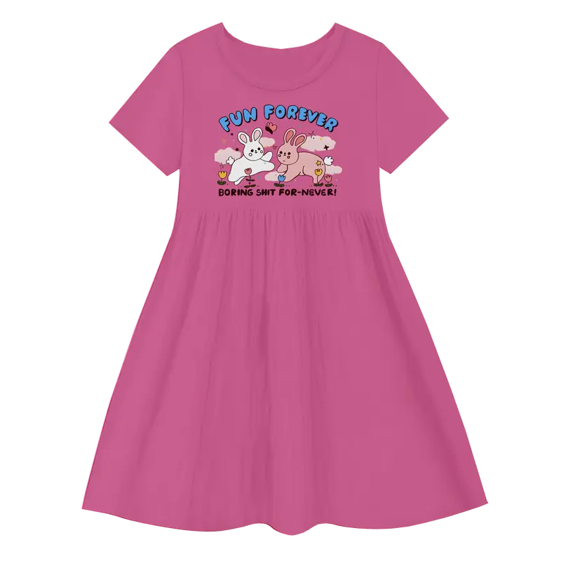 Luwi Kids Dress Kerut Anak Perempuan Gambar Fun Forever Fashion 4